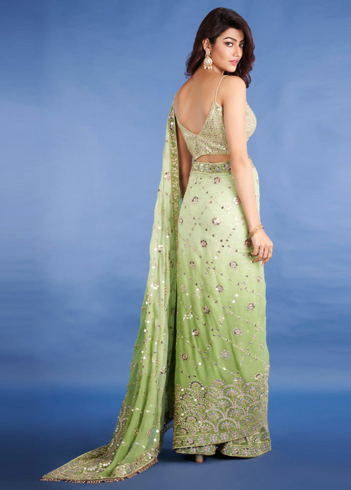 Green Georgette Saree With Blouse Piece Amazon Footaction