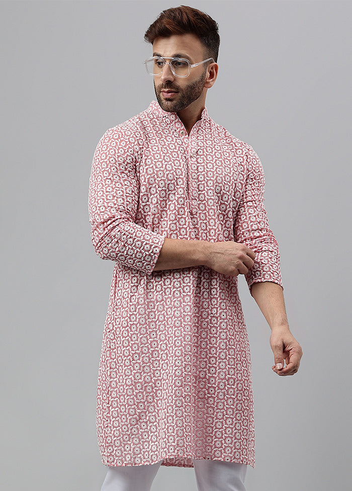 2 Pc Pink Viscose Kurta Pajama Set Sale Popular