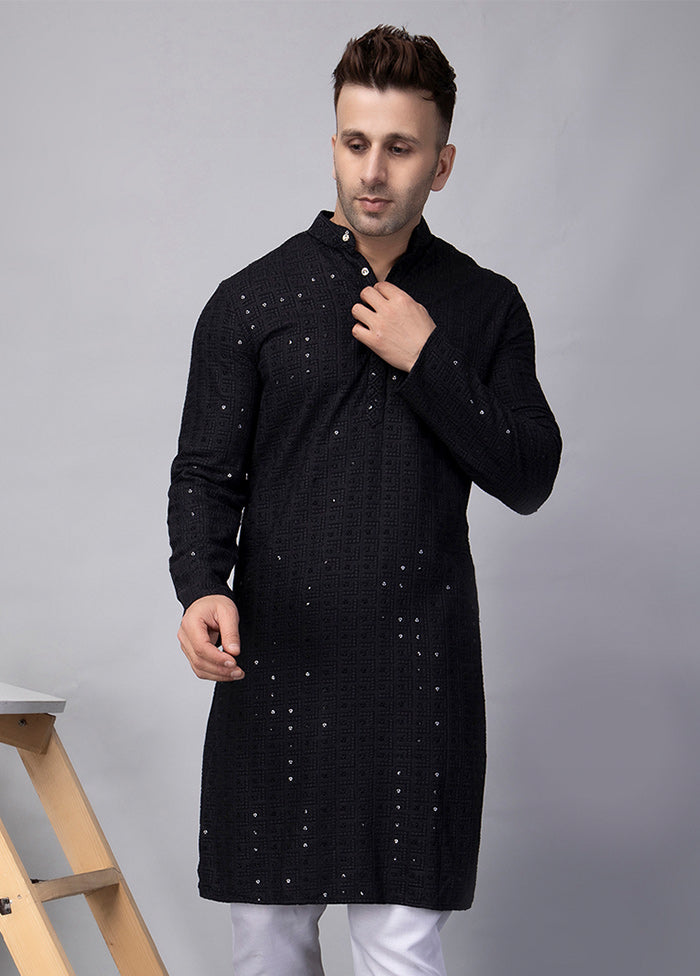 2 Pc Black Viscose Kurta Pajama Set Best Pices Cheap Pice