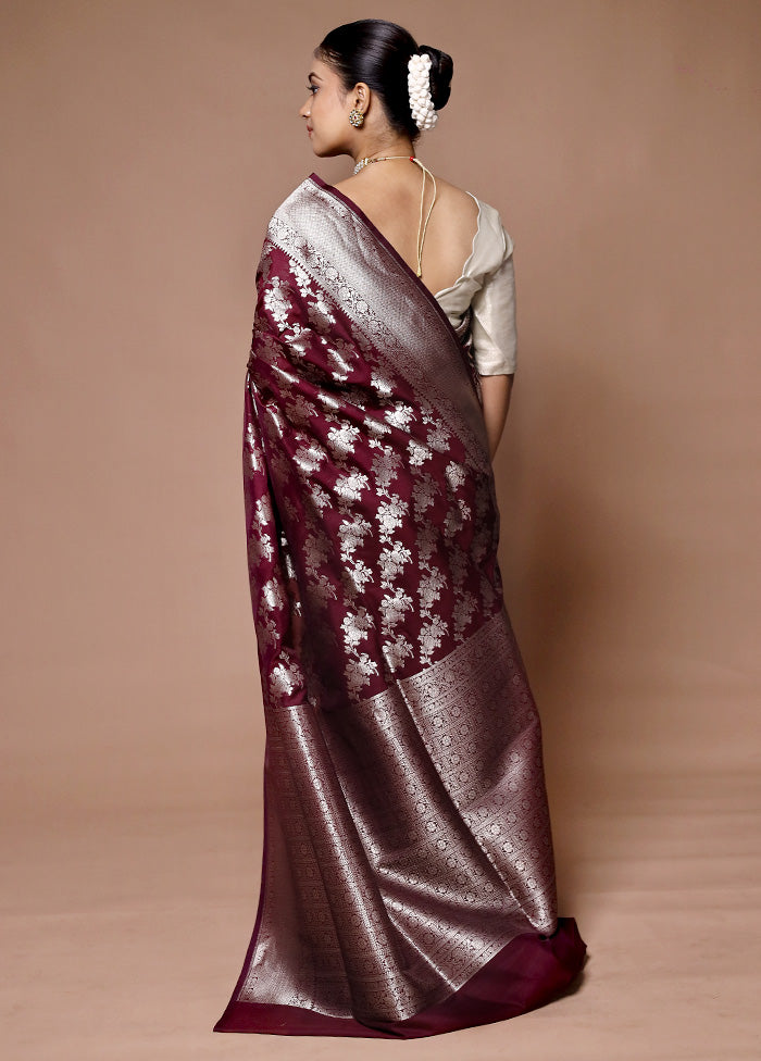 Wine Uppada Silk Saree With Blouse Piece Ebay Cheap Pice