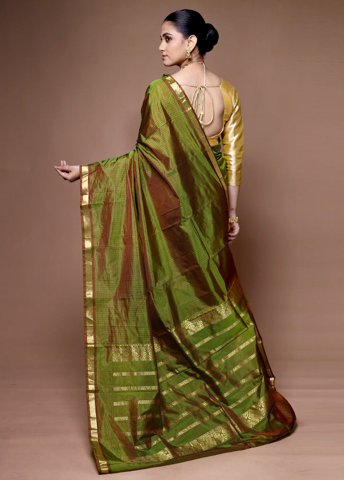 Green Kanjivaram Silk Saree With Blouse Piece Visit Sale Online