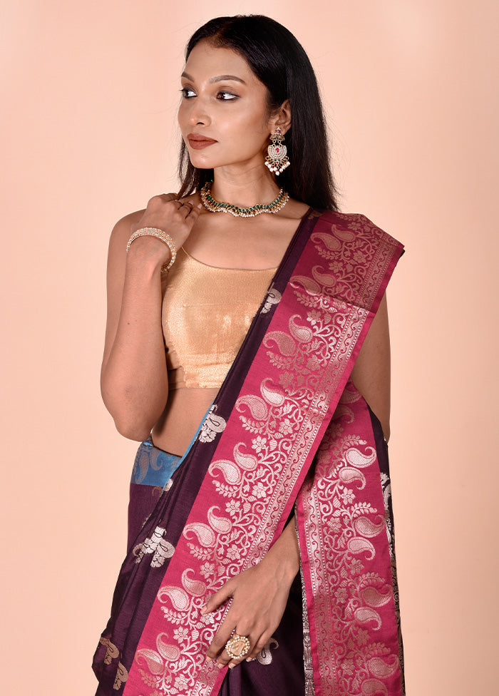 Purple Cotton Saree With Blouse Piece Buy Cheap Cheapest Pice