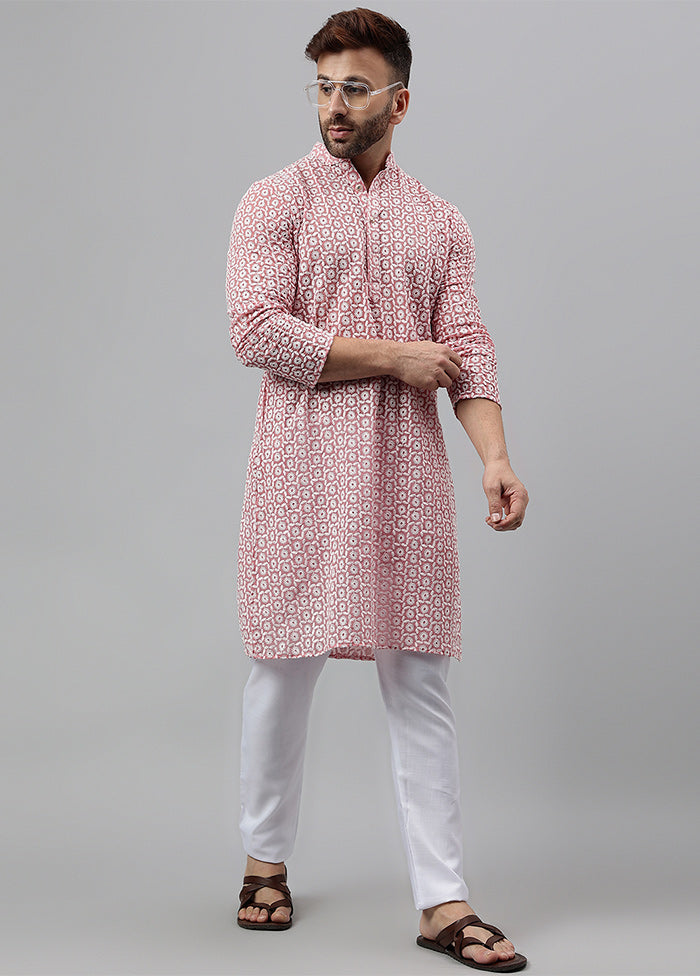 2 Pc Pink Viscose Kurta Pajama Set Sale Popular