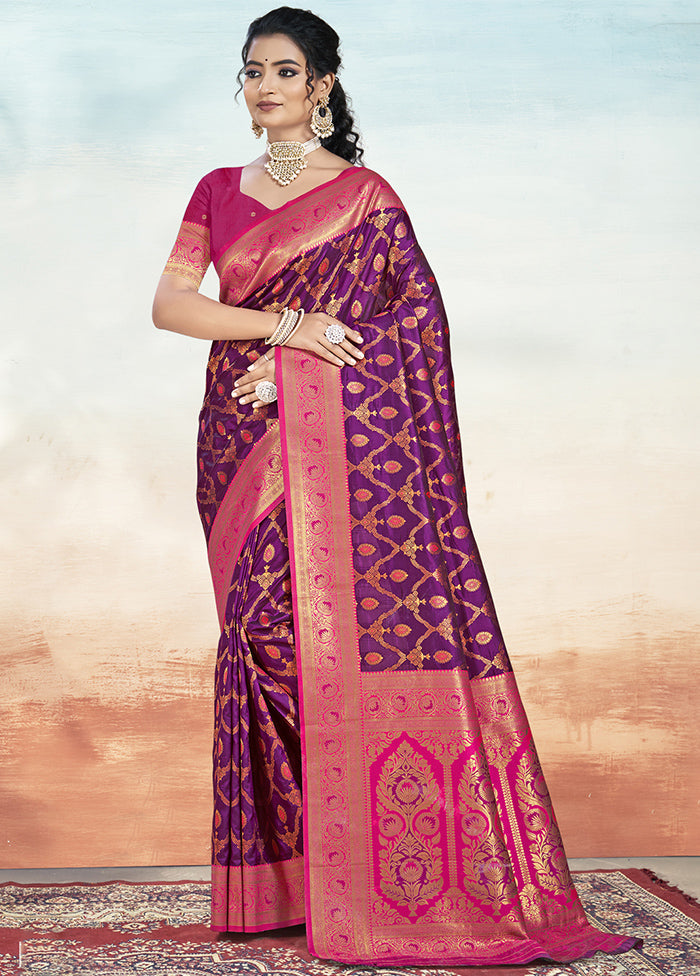 Wine Dupion Silk Saree With Blouse Piece Outlet