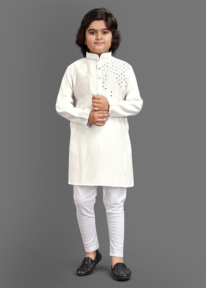 Off White Viscose Kurta Pajama Set New Arrival For Sale