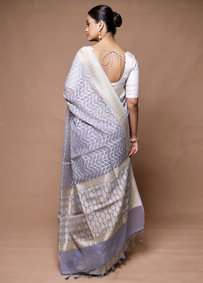 Blue Kora Silk Saree With Blouse Piece 2025 Newest Online