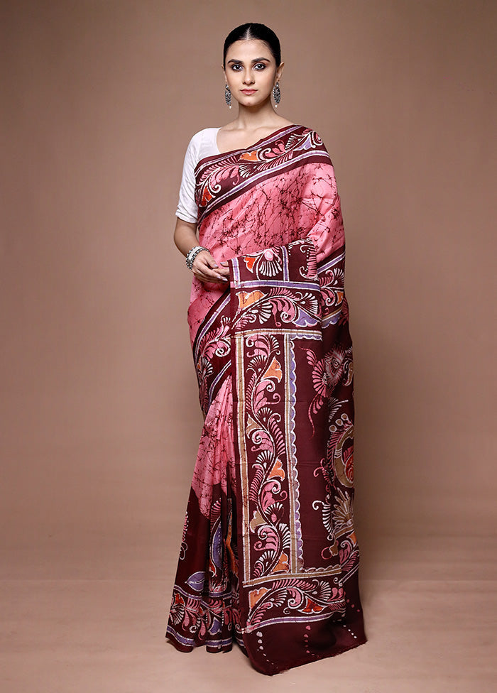 Pink Pure Bishnupuri Silk Saree Without Blouse Piece Many Kinds Of Online