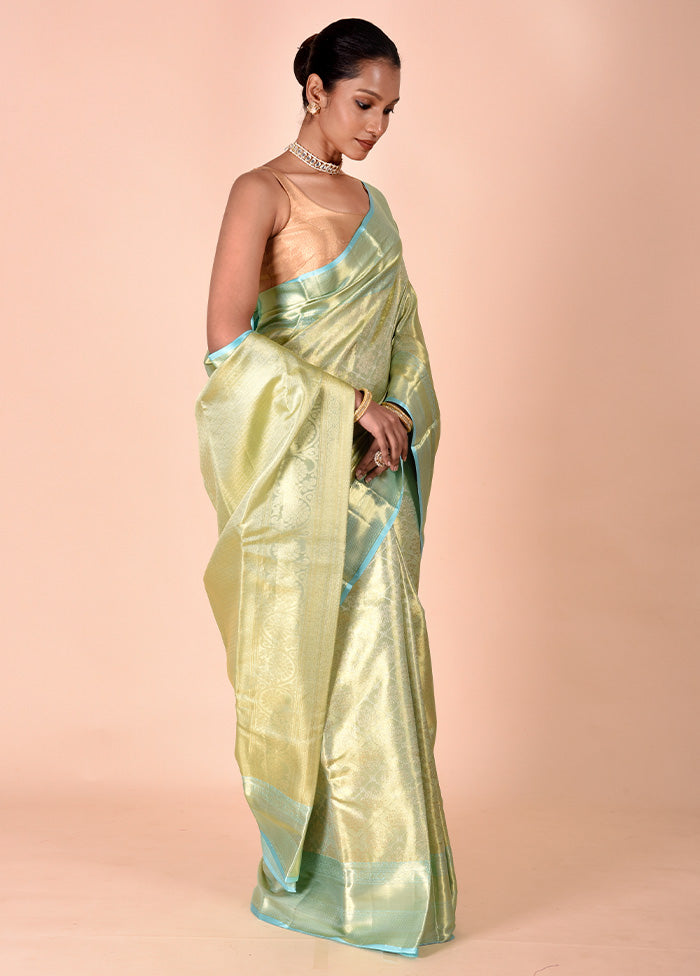 Green Handloom Kanchipuram Pure Silk Saree With Blouse Piece Sale Wide Range Of