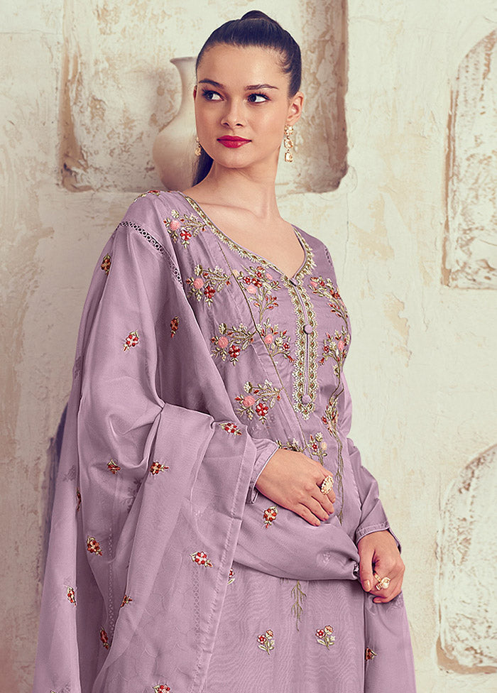 3 Pc Mauve Unstitched Net Suit Set Wide Range Of Sale Online