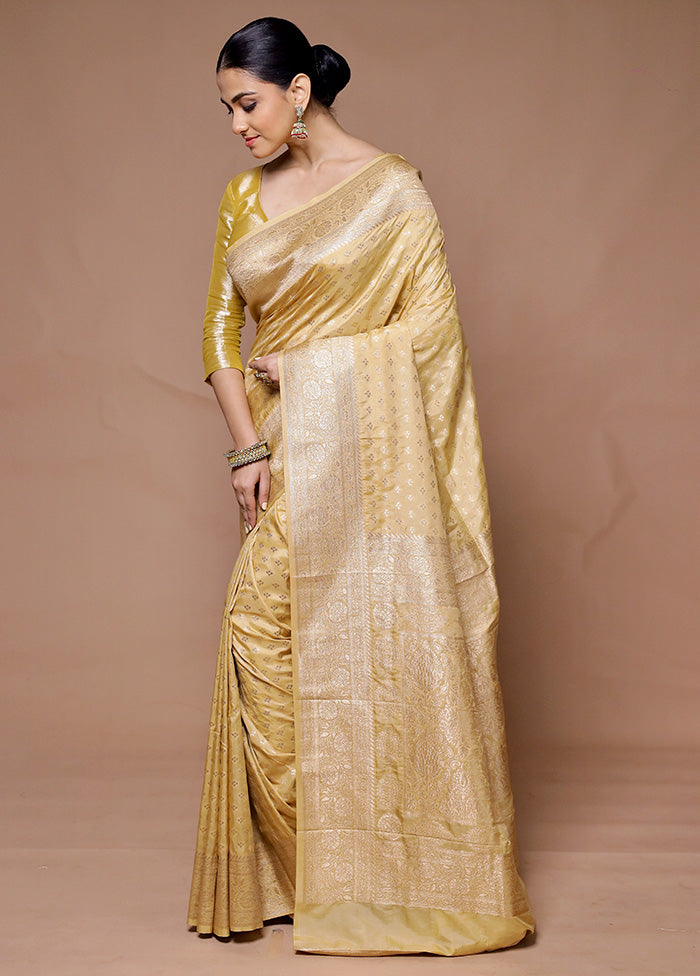 Golden Georgette Saree With Blouse Piece Clearance With Mastercard