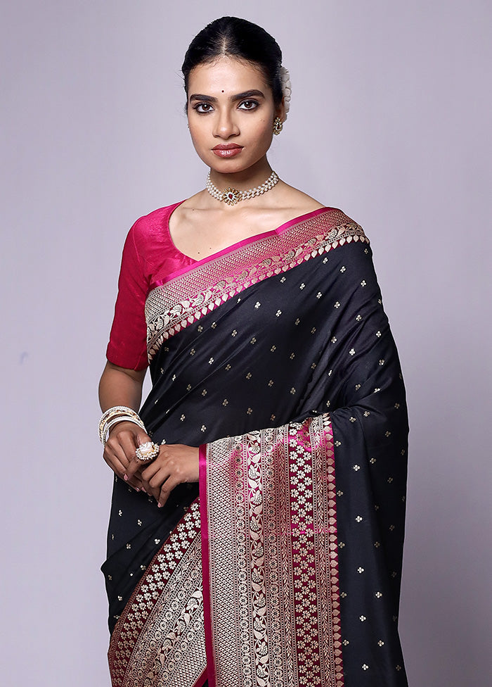 Black Dupion Silk Saree With Blouse Piece Buy Cheap Pay With Visa