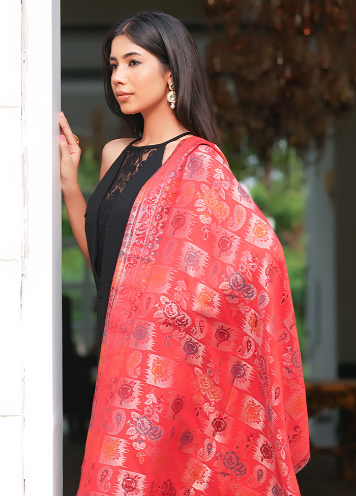 Red Fine Wool Shawl 2025 Sale Online