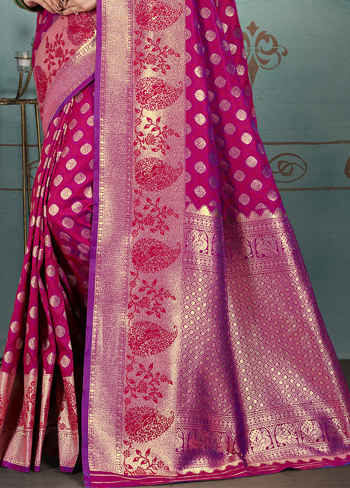 Magenta Spun Silk Saree With Blouse Piece Buy Cheap Affordable