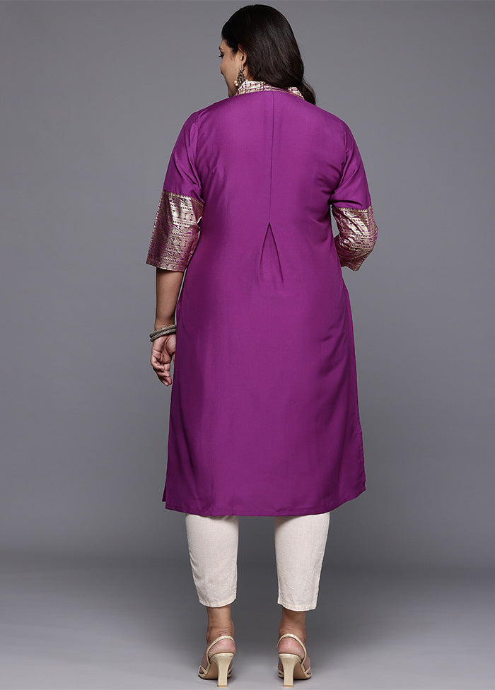 Purple Readymade Silk Kurti Cheap Sale Visit New