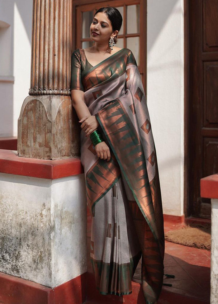 Multicolor Banarasi Silk Saree With Blouse Piece Deals Cheap Pice