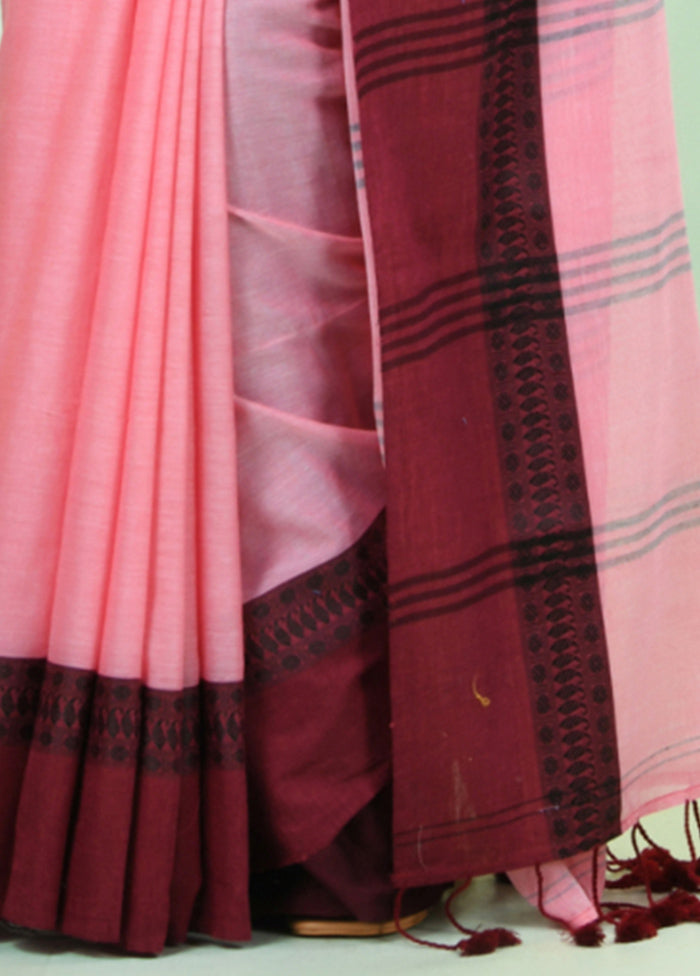 Pink Cotton Saree With Blouse Piece From China For Sale