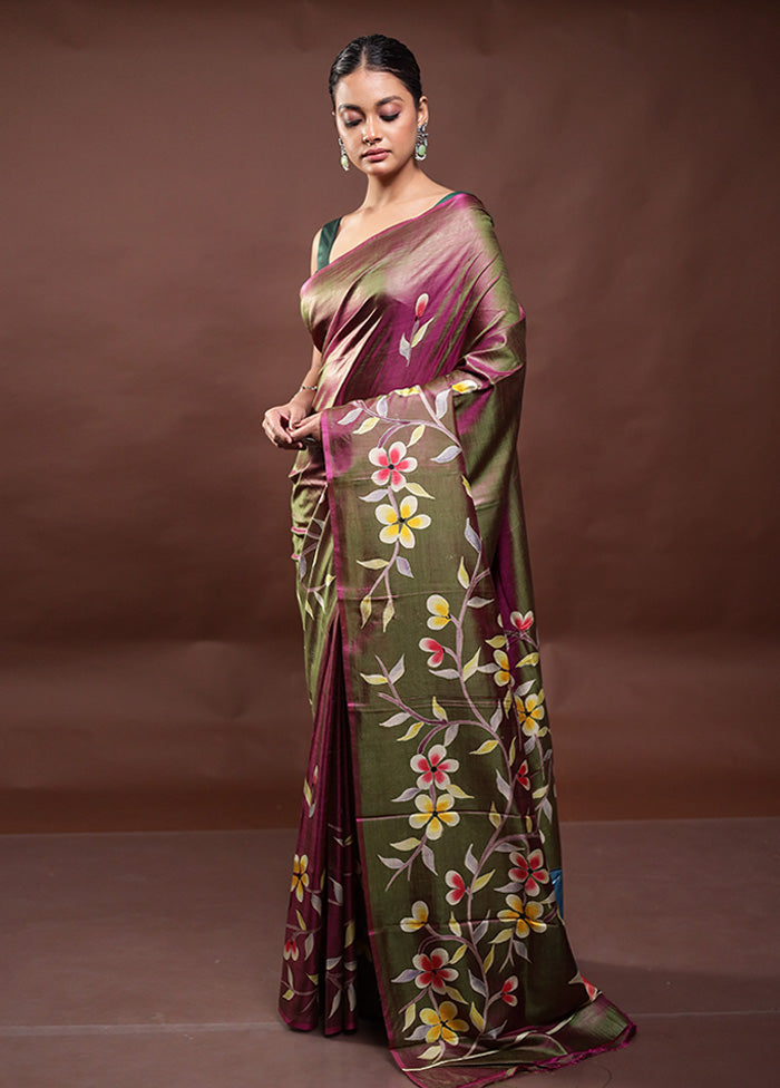 Green Pure Bishnupuri Silk Saree Without Blouse Piece 100% Original Online