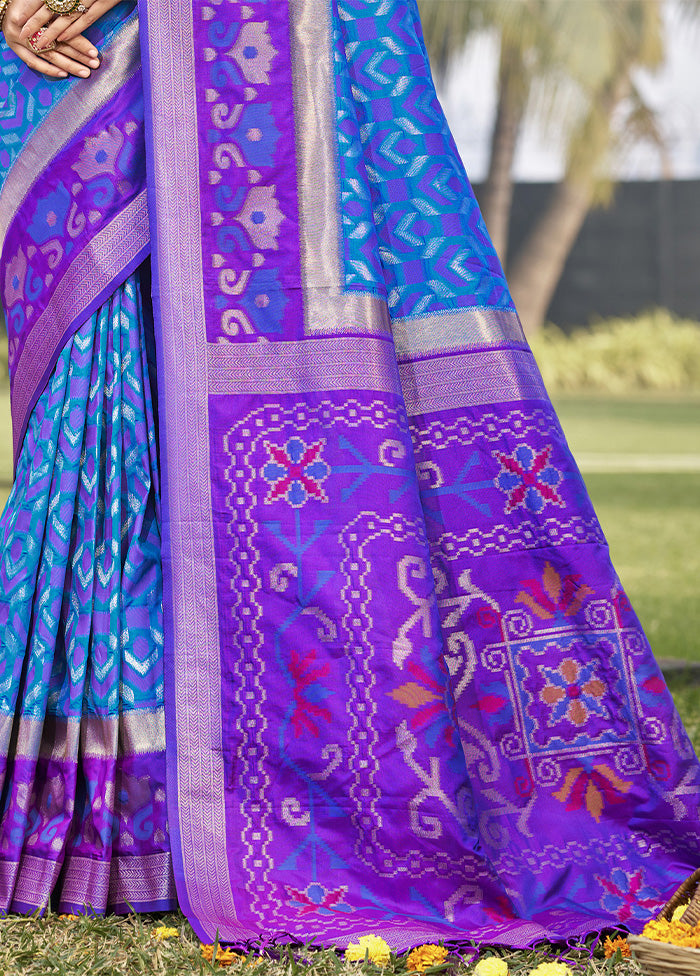 Blue Spun Silk Saree With Blouse Piece From China For Sale