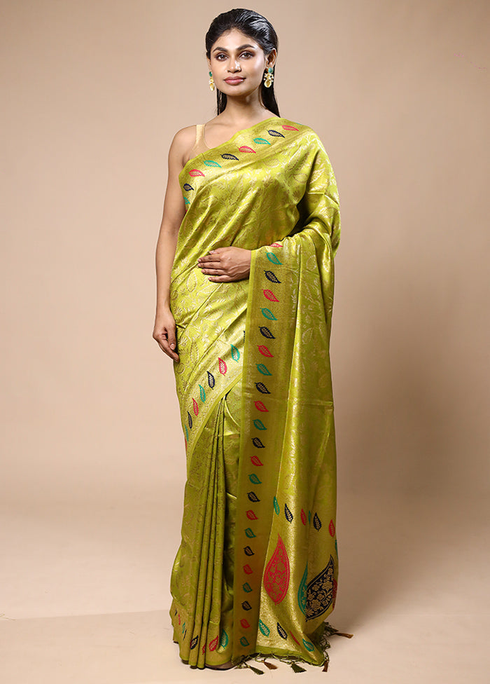 Green Dupion Silk Saree With Blouse Piece Online Online Free Shipping