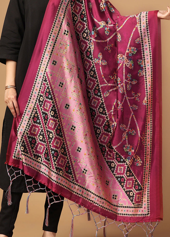 Burgundy Art Silk Dupatta Recommend