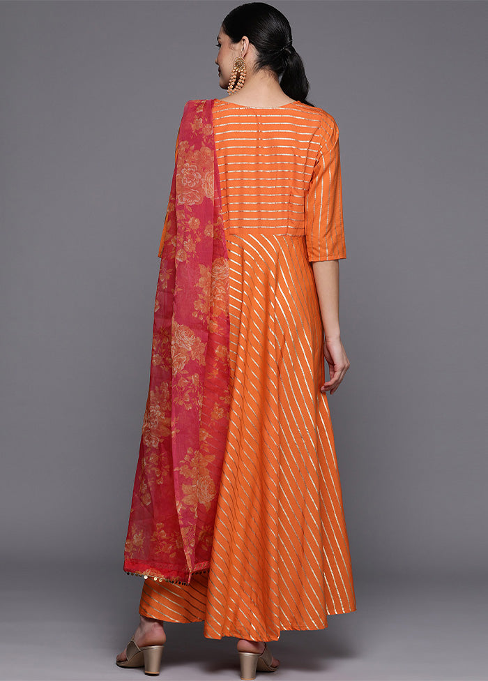 Orange Readymade Silk Indian Dress Cheap Extremely