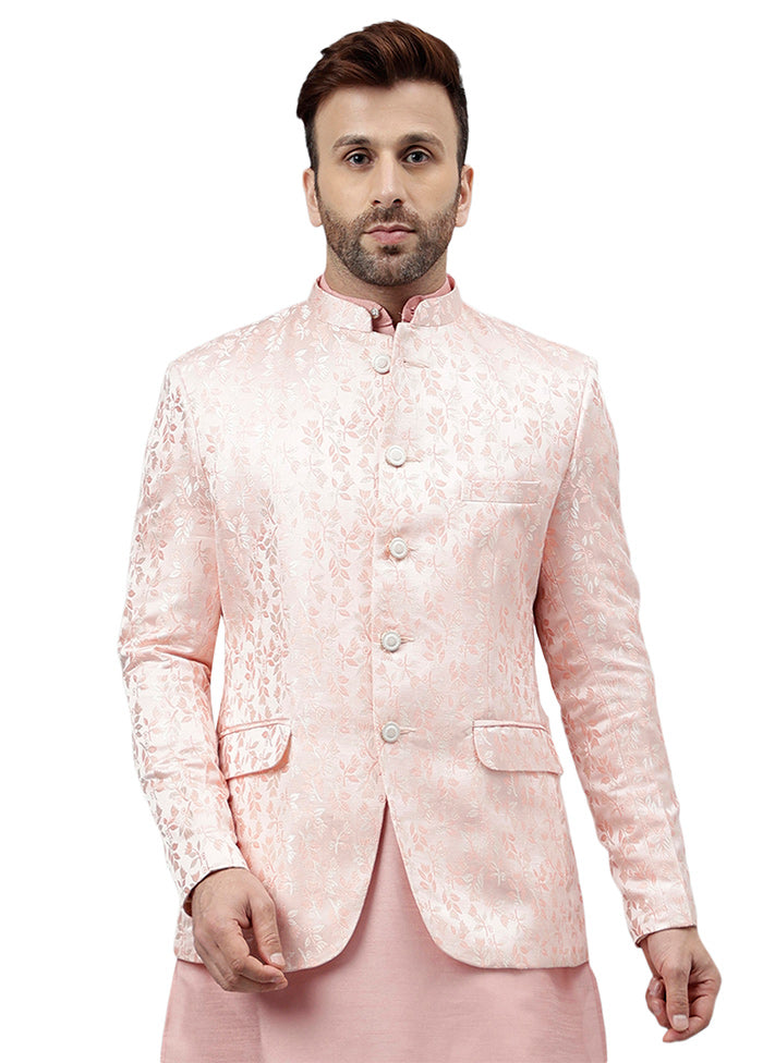 Pink Viscose Jacquard Blazer Low Pice Fee Shipping