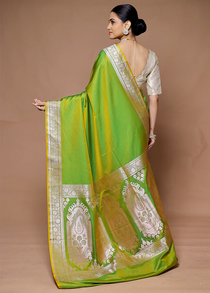 Green Katan Silk Saree With Blouse Piece Cheap Original