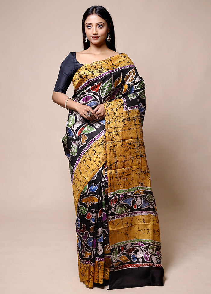 Yellow Printed Pure Silk Saree Without Blouse Piece Amazon Footaction