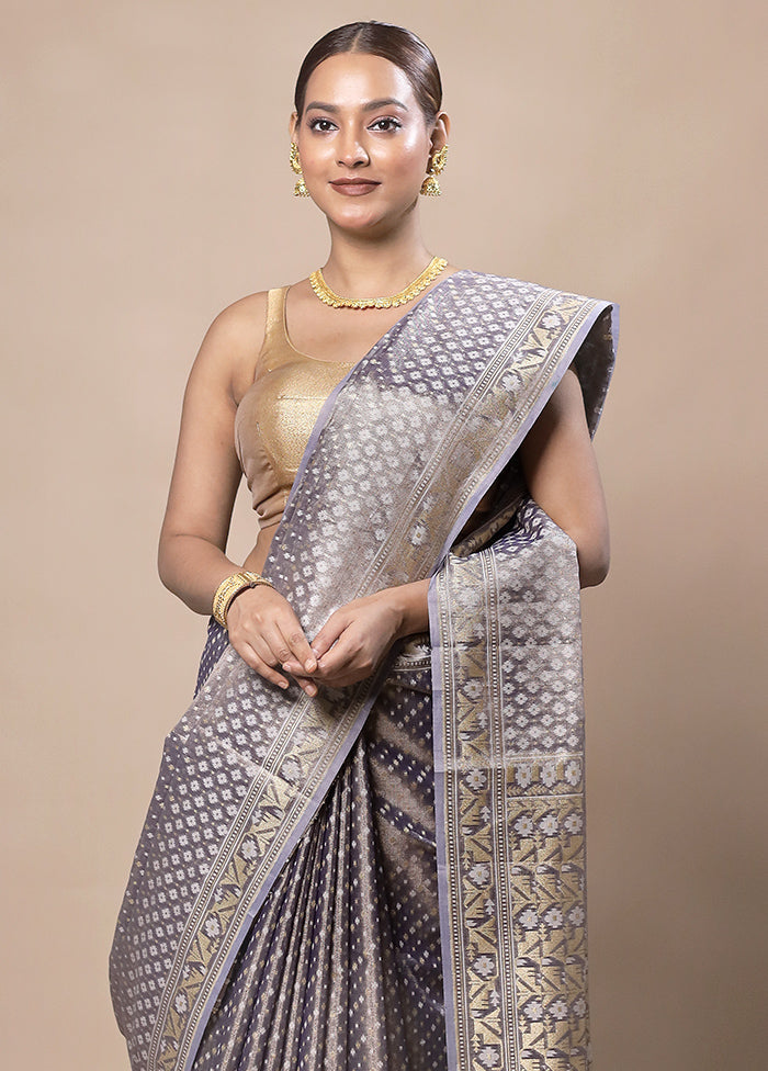 Grey Tissue Silk Saree With Blouse Piece 2025 Cheap Online