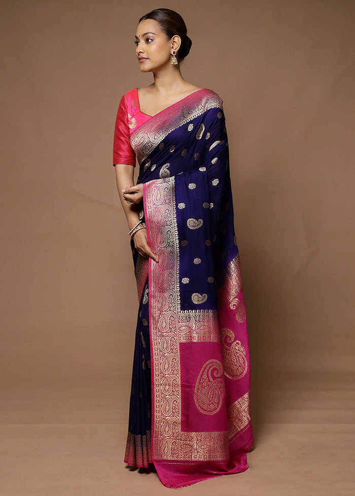 Blue Georgette Saree With Blouse Piece Outlet Pay With Paypal