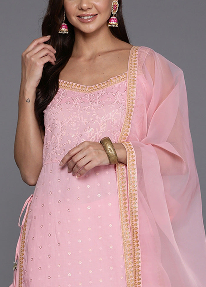 3 Pc Pink Pure Readymade Cotton Dupatta Suit Set Recommend Cheap Online