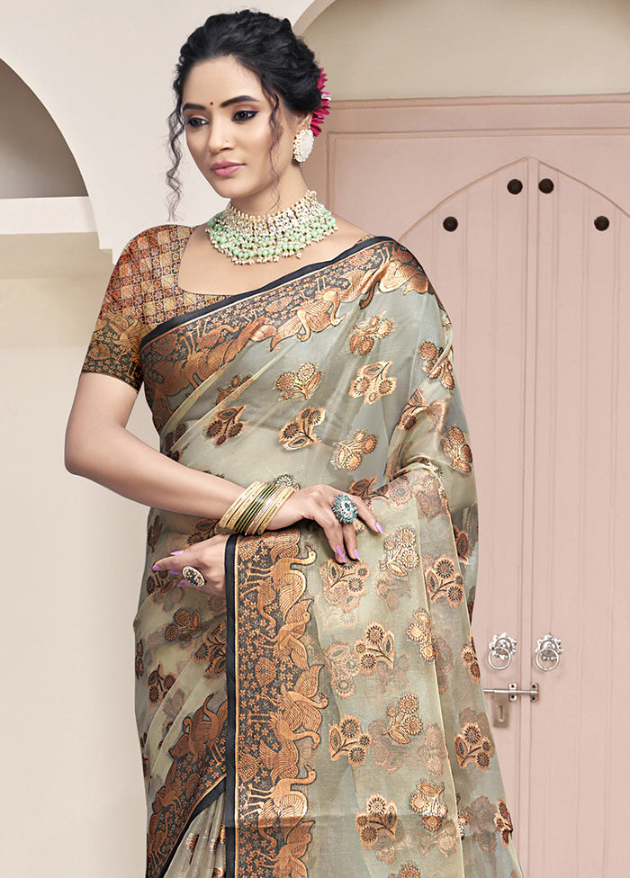 Multicolor Organza Saree With Blouse Piece Free Shipping Pick A Best