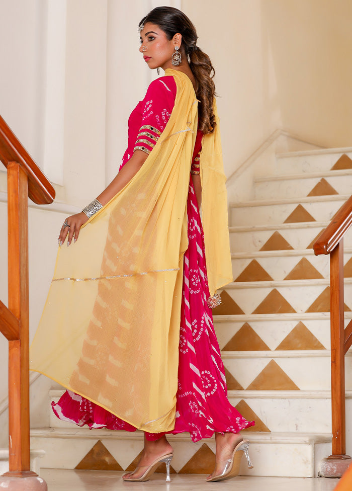 Magenta Pure Georgette Indian Dress With Dupatta Discount Outlet Locations