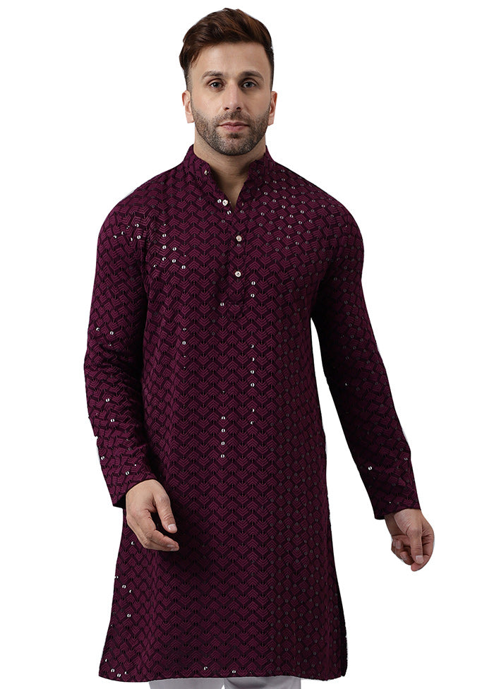 2 Pc Maroon Silk Kurta Pajama Set 2025 Cheap Pice