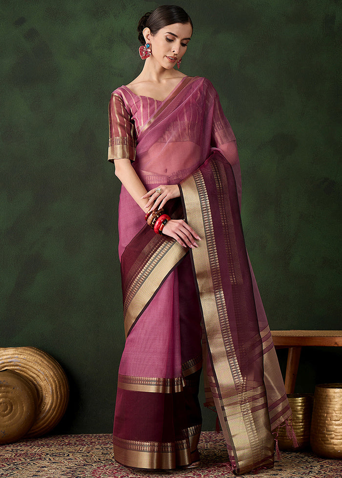 Wine Organza Saree With Blouse Piece Buy Cheap Manchester