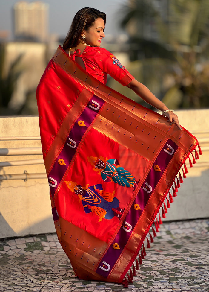 Red Spun Silk Saree With Blouse Piece Buy Cheap Factory Outlet