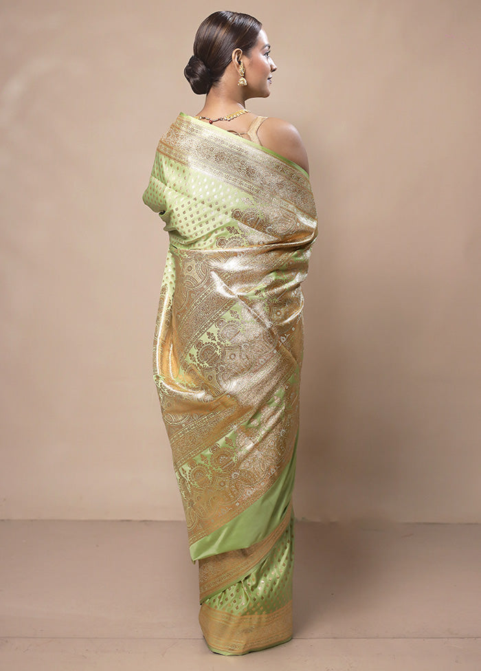 Green Banarasi Silk Saree With Blouse Piece Discount Eastbay