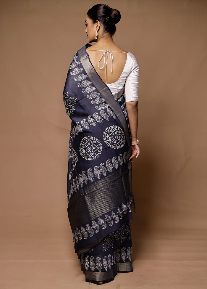 Grey Chanderi Cotton Saree With Blouse Piece Largest Supplier