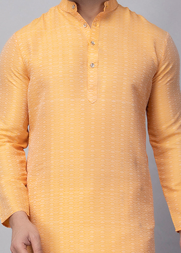 2 Pc Orange Viscose Kurta Pajama Set Cheap Sale Tumblr