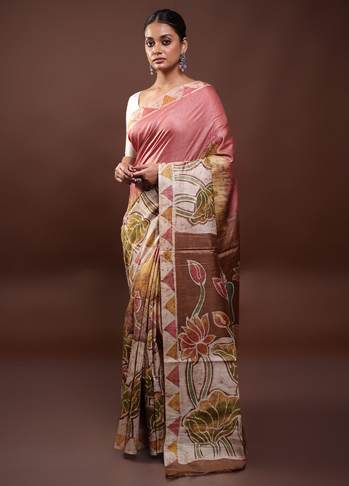 Multicolor Printed Pure Silk Saree Without Blouse Piece Outlet Marketable