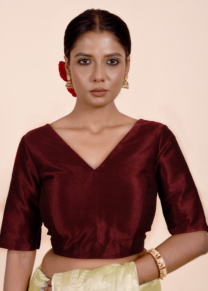 Dark Maroon Dupion Silk Designer Blouse Cheapest Pice