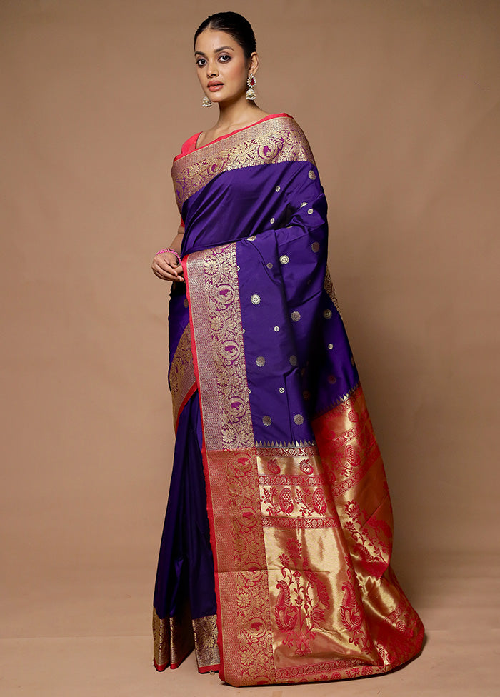 Blue Kanjivaram Silk Saree With Blouse Piece Explore