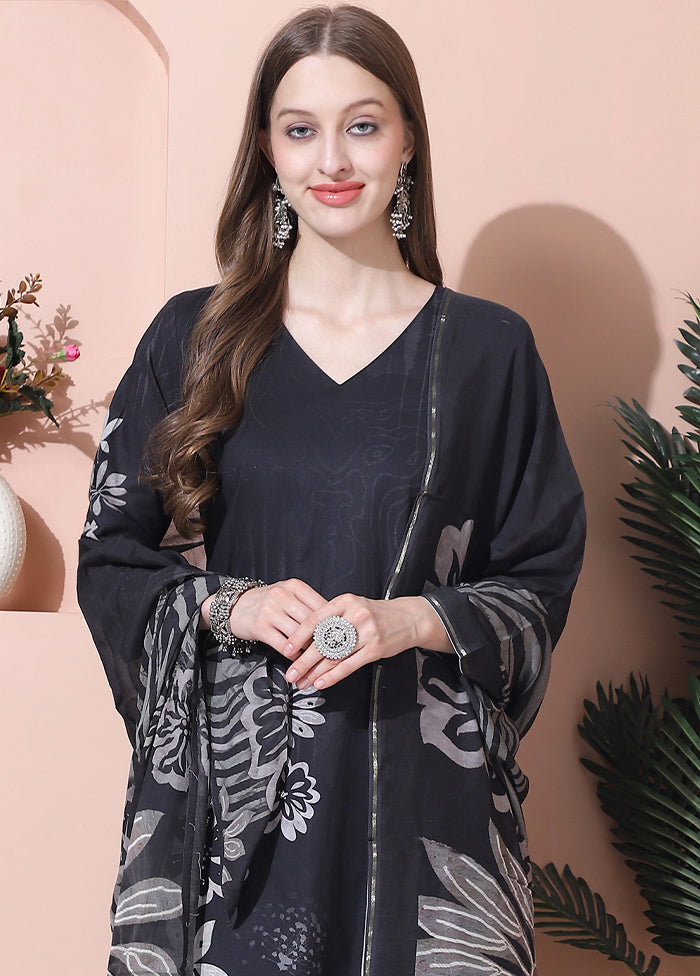 3 Pc Black Unstitched Cotton Suit Set 2025 New Sale Online