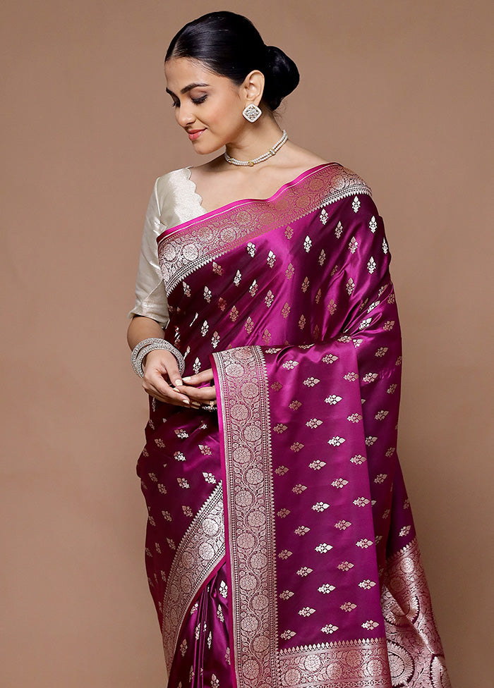 Pink Katan Silk Saree With Blouse Piece 2025 Newest Cheap Online