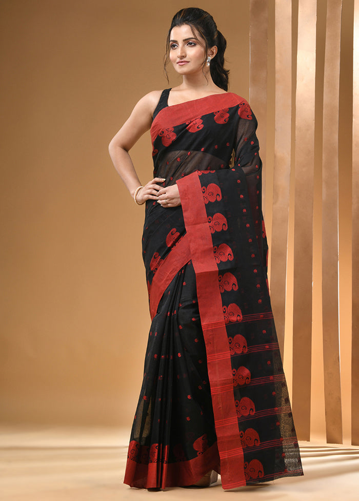 Black Cotton Woven Work Saree Without Blouse Piece Ebay