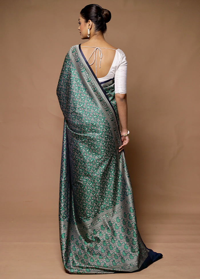 Green Jamewar Silk Saree With Blouse Piece Latest Collections For Sale