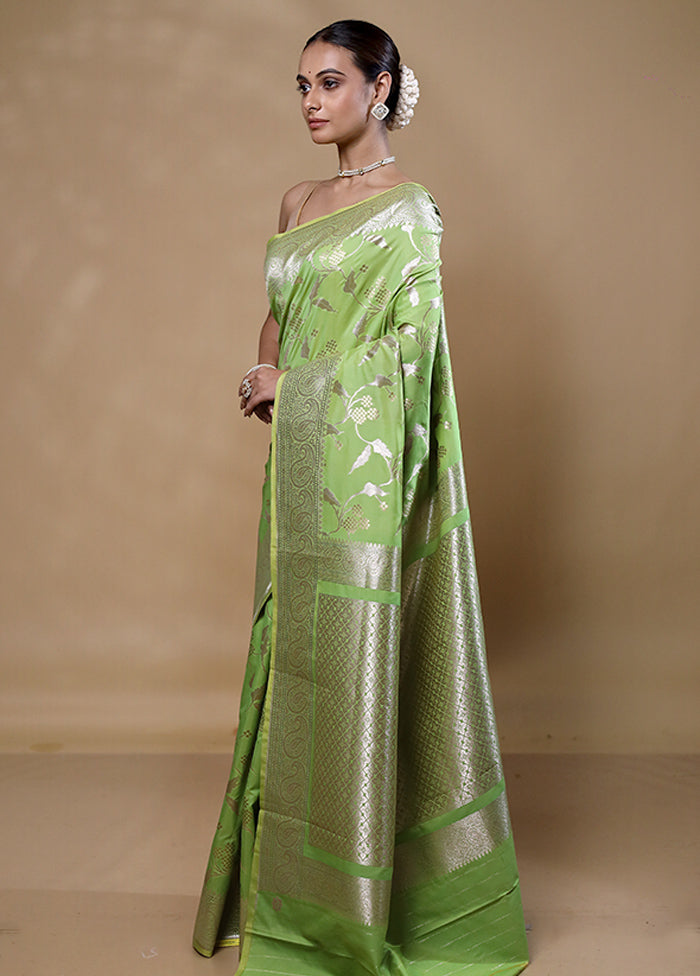 Green Uppada Silk Saree With Blouse Piece Outlet Purchase