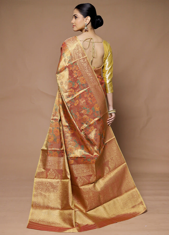 Pink Tissue Silk Saree With Blouse Piece Factory Outlet Cheap Online