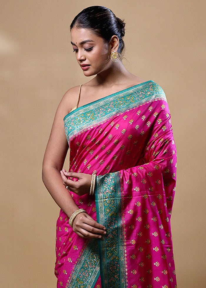 Pink Dupion Silk Saree With Blouse Piece Explore