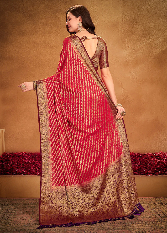 Red Georgette Saree With Blouse Piece Free Shipping Get To Buy